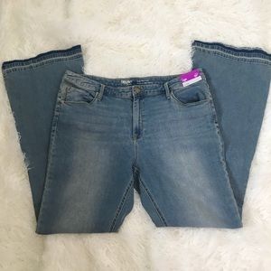 Flare leg faded jeans